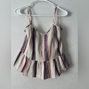 Lily White | Cotton Tie strap ruffle tank | Women’s size M